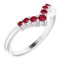 Genuine Ruby Ring in Sterling Silver Ruby Graduated 