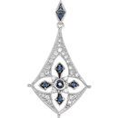 Sterling Silver Blue Sapphire & 0.17 Carat Diamond Pendant