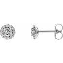 Genuine Sapphire Earrings in Sterling Silver Sapphire & 1/6 Carat Diamond Earrings