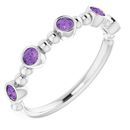Sterling Silver Stackable Amethyst Bead Ring