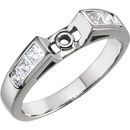 Striking Cathedral Style Preset Ring Base With Channel Set Princess Cut Diamond Accents 5/8ctw