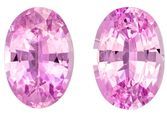 Striking Pair of Pink Sapphire Oval Shaped Gemstone, 0.68 carats, 6.4 x 4.4mm - Truly Stunning