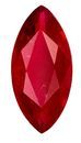 Striking Red Ruby Loose Gemstone, 1.21 carats in Marquise Cut, 10 x 4.9mm, A Great Deal