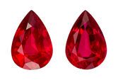 Stunning Earring Gems Ruby Gemstone Pair 1.59 carats, Pear Cut, 7.1 x 5 mm, with AfricaGems Certificate
