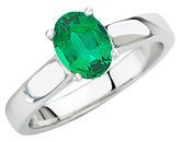 Low Price on Quality Large Oval Genuine 1 carat 7x5mm Emerald set in Buy Real Solitaire White Gold Mounting for SALE