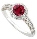 Ruby Ring Genuine 1 carat 6mm Gem AAA Ruby and Pave Diamond Ring