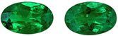 Low Price on Top Gem  Green Emerald Genuine Gemstone, 0.44 carats, Oval Shape, 5 x 3 mm Matching Pair