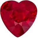 Super Ruby Loose Gem, 5.9 mm, Pigeon's Blood Red, Heart Cut, 1.06 carats