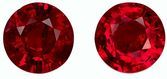Superb Gems Ruby Gemstone Pair 0.85 carats, Round Cut, 4.6 mm, with AfricaGems Certificate
