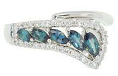 Supreme Marquise Shaped Color Change Real 0.50cts 5x2.5mm Alexandrites & Diamond Ring in 18 KT  White Gold