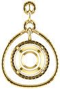 Tear DropStyled Pendant Mounting with Articulated Dangle for Round Gemstone Size 4.10mm to 12mm
