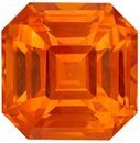 Top Stone in Orange Sapphire Gemstone, 5.55 Carats, Asscher Shape, 9.3 x 6.92 mm, Stunning Rich Orange Color with GIA Cert