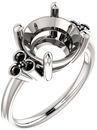 Triple Side Accent Ring Mounting For Round Gemstone Size 5.20mm to 10mm