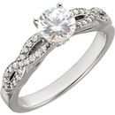 14 Karat White Gold 0.17 Carat Diamond Engagement Ring
