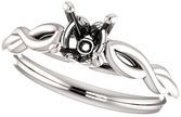 Twisted Band Solitaire Ring Mounting for Cushion Gemstone Size 5mm to 12mm