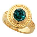 Unique Etruscan Style Bezel Ring with Natural 0.55 carat Brazilian GEM Grade 4.80 mm Alexandrite Fashion Gold Ring