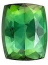 Unique Gem 3.96 carats Tourmaline Genuine Gemstone in Cushion Cut, Vivid Green, 10.3 x 8.1 mm