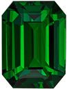 Gemmy Genuine Loose Tsavorite Gem in Emerald Cut, 9.6 x 7.1 mm, Rich Grass Green Color, 3.57 carats