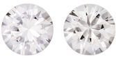 Unset White Sapphire Gemstones, Round Cut, 1.83 carats, 5.9 mm Matching Pair, AfricaGems Certified - Great for Studs