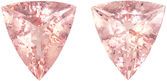 Wow - Large Morganites in Well Matched Gemstone Pair, Very Fine Peachy Pink Color in Fancy Cut, 19.2 x 17.7 mm, 28.8 carats