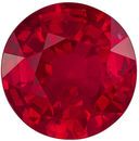 Very Bright Ruby Round Cut Loose Gemstone Rich Pure Red, 6.4 mm, 1.29 carats