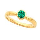 Very Shop Real & Very Stackalbe Bezel Set Genuine 5.00mm .65ct Emerald Gemstone Fashion Ring for SALE