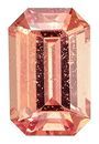 Very Fine 0.47 carats Sapphire Loose Gemstone in Emerald Cut, Pink Orange, 5.4 x 3.5 mm