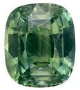 Very Fine Gem Green Sapphire Gemstone 1.17 carats, Cushion Cut, 6.3 x 5.3 mm, with AfricaGems Certificate