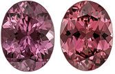 Very Pretty Rhodolite Well Matched Gem Pair in Oval Cut, 7.9 x 6 mm, Vivid Raspberry, 2.86 carats