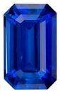 Vibrant Color Blue Sapphire Gemstone 1.05 carats, Emerald Cut, 7.1 x 4.4 mm, with AfricaGems Certificate