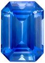 Genuine Loose Blue Sapphire Gemstone in Emerald Cut, 1.22 carats, Medium Rich Blue, 7 x 5 mm
