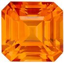 Deal on GIA  Genuine Orange Sapphire Gemstone in Emerald Cut, 1.69 carats, Sunkist Orange, 6.56 x 6.37 x 4.37 mm