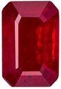 Vivid Red Fine Ruby Genuine Gem in Classic Emerald Cut, 5.9 x 3.9 mm, 0.63 carats