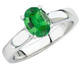 Low Price on Solitaire 1.1 carat 8x6mm Oval Cut Genuine Tsavorite Garnet GEM Grade in Heavy Gold Ring for SALE