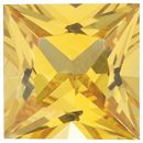Yellow Sapphire Princess Cut Gemstones in Grade AAA