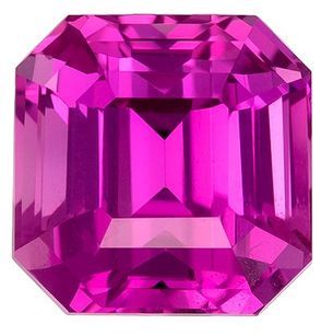 Bargain Pink Sapphire Gem, 1.51 carats Emerald Cut in 5.9 x 5.9 mm size in Gorgeous Pink Color With GIA Certificate