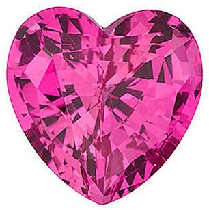 Chatham Lab Pink Sapphire Heart Cut in Grade GEM