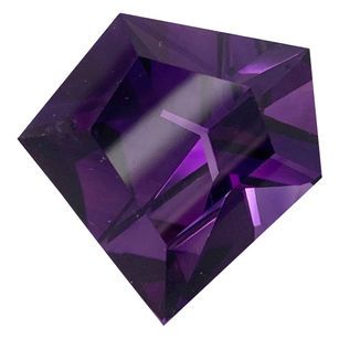 Genuine Amethyst Gemstone in Abstract Cut, 36.61 carats, 26 x 26 mm Displays Pure Purple Color