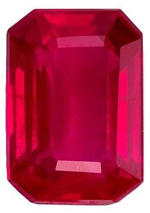 Must See Red Ruby Loose Gemstone, 1.03 carats in Emerald Cut, 6.6 x 4.6mm, Great Pendant Gem