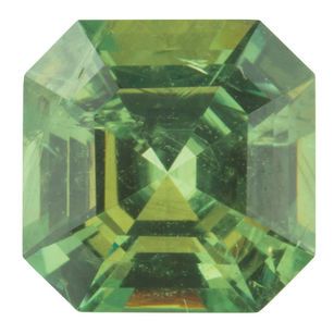 Natural Demantoid Garnet Gemstone in Asscher Cut, 1.21 carats, 6.35 x 6.33 mm Displays Pure Green Color