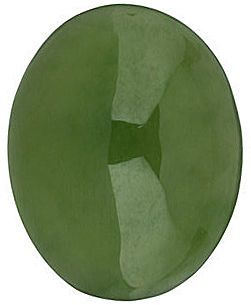 Oval Cabochon Genuine Jade in Grade AAA