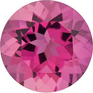 Round Cut Pink Tourmaline in Grade AAA