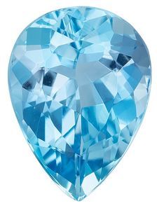 Striking Blue Aquamarine Loose Gemstone, 2.46 carats in Pear Cut, 10.8 x 8mm, Striking Color