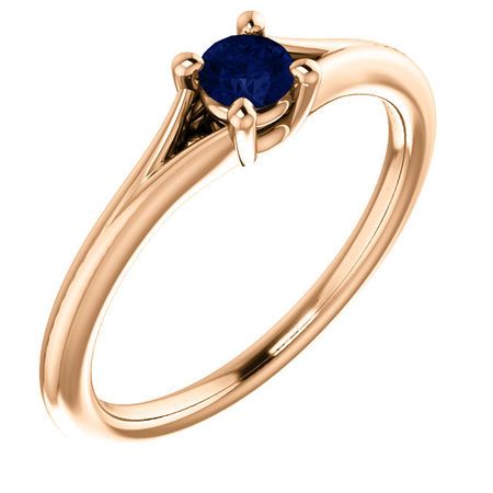 Buy 14 Karat Rose Gold Blue Sapphire Youth Ring