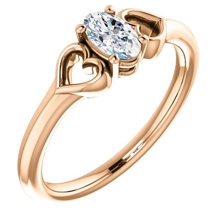 Genuine Sapphire Ring in 14 Karat Rose Gold Sapphire Youth Heart Ring