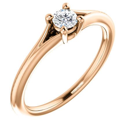 14 Karat Rose Gold White Sapphire Youth Ring