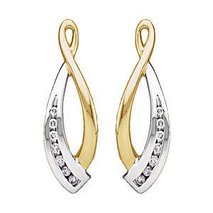 Diamond Earrings in 14KTwo-Tone 0.20 Carat Diamond Earring Jackets
