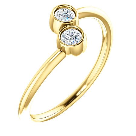 Genuine Sapphire Ring in 14 Karat Yellow Gold SapphireTwo-Stone Ring