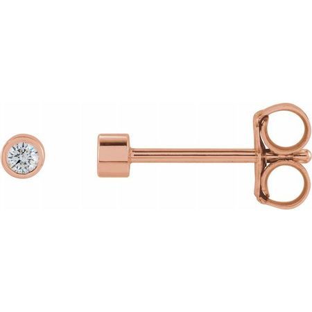 14 Karat Rose Gold .04 Carat Weight Diamond Micro Stud Earrings