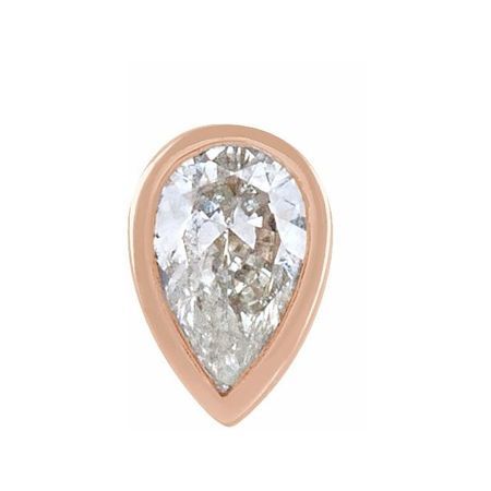 14 Karat Rose Gold .05 Carat Diamond Micro Bezel-Set Single Earring